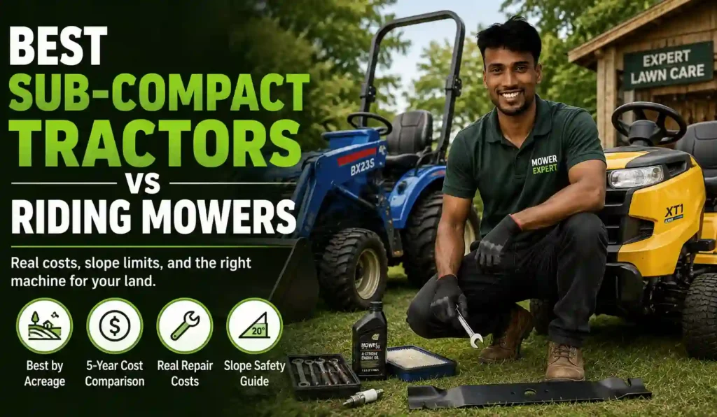 Best Sub-Compact Tractors vs Riding Mowers