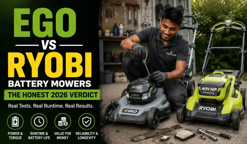EGO vs Ryobi Battery Mowers