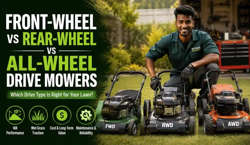 Front-Wheel vs Rear-Wheel vs All-Wheel Drive Mowers