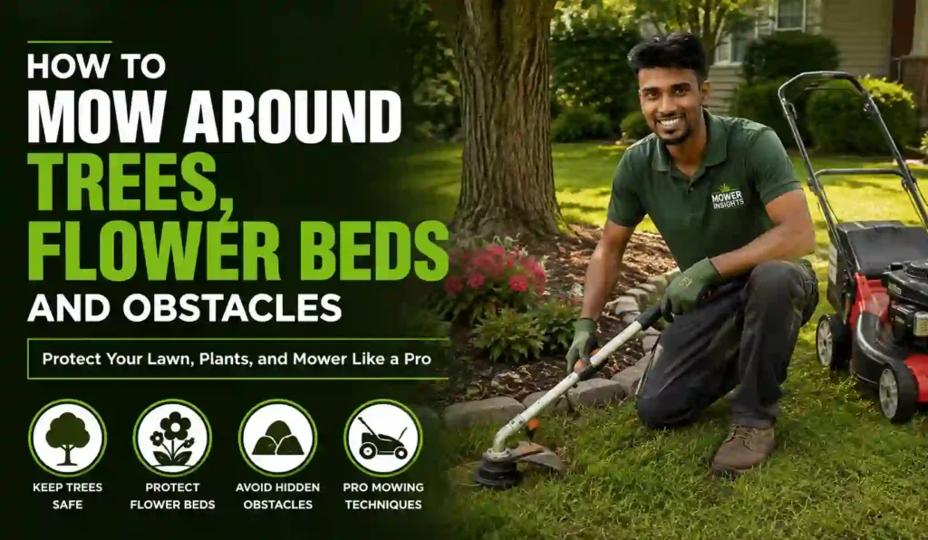 How to Mow Around Trees, Flower Beds and Obstacles