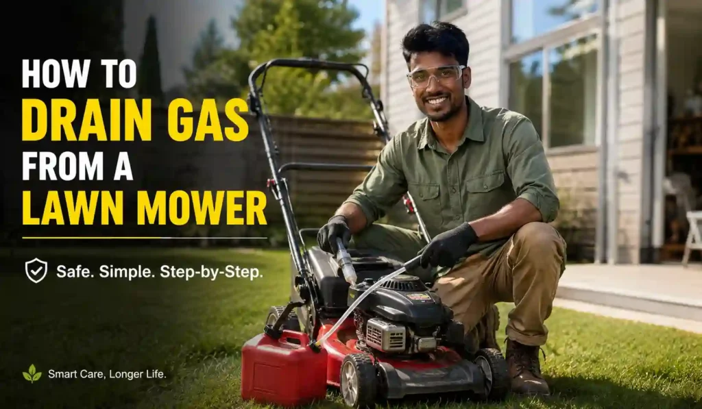 How to drain gas from a lawn mower safely