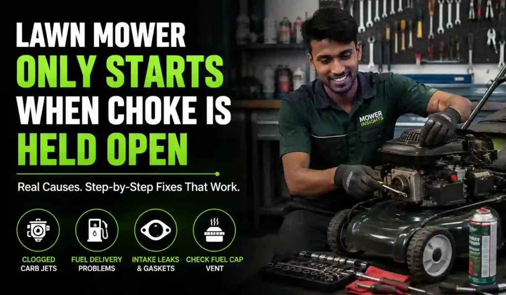 Lawn Mower Only Starts When Choke Is Held Open