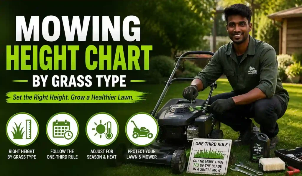 Mowing Height Chart by Grass Type