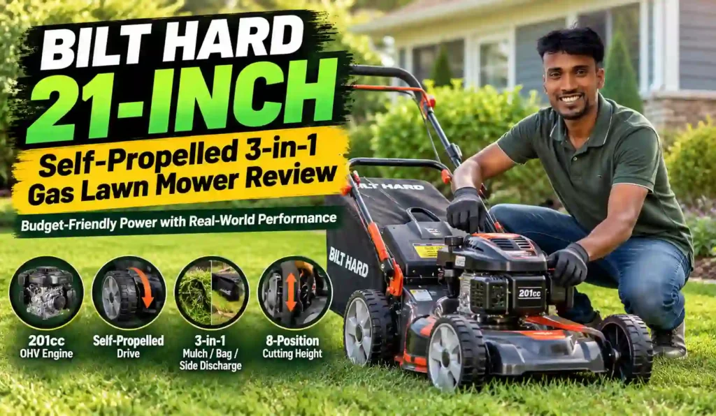 Bilt Hard 21-Inch Self-Propelled 3-in-1 Gas Lawn Mower Review